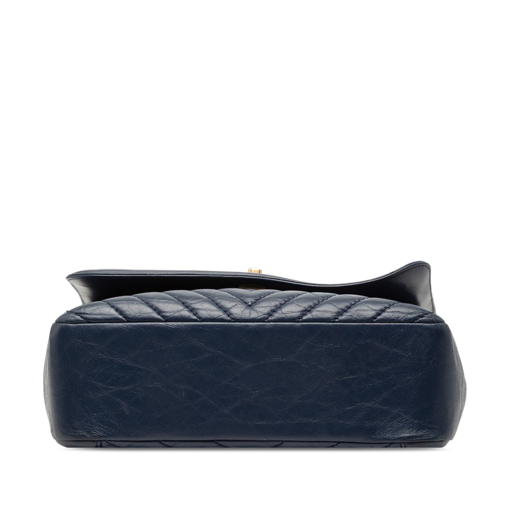 Pre-Loved Chanel CC Chevron Aged Calfskin Top Handle Flap - Picture 3 of 7